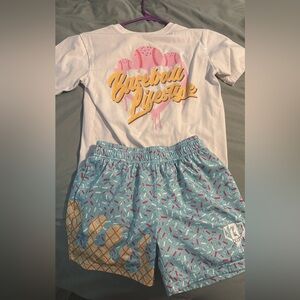 Baseball Lifestyle Kids Shirt - White & Blue